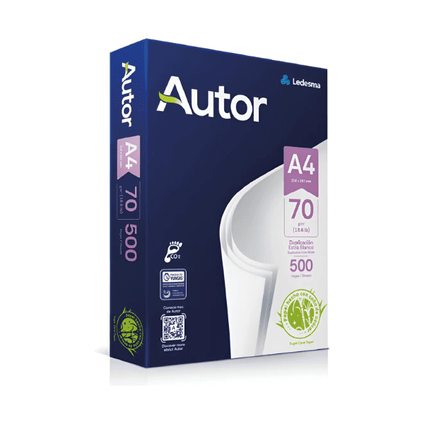 Resma papel Autor A4 70grs Resma A4 AUTOR 70grs