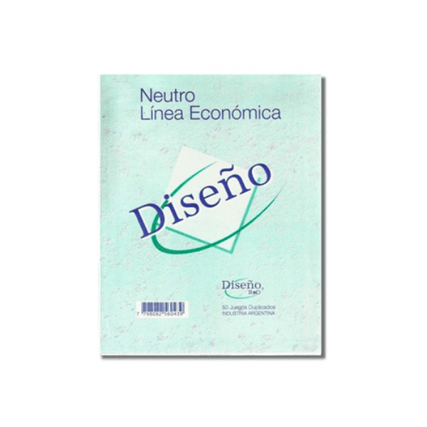 Talonario Neutro DISEÑO Duplicado línea económica - Grande