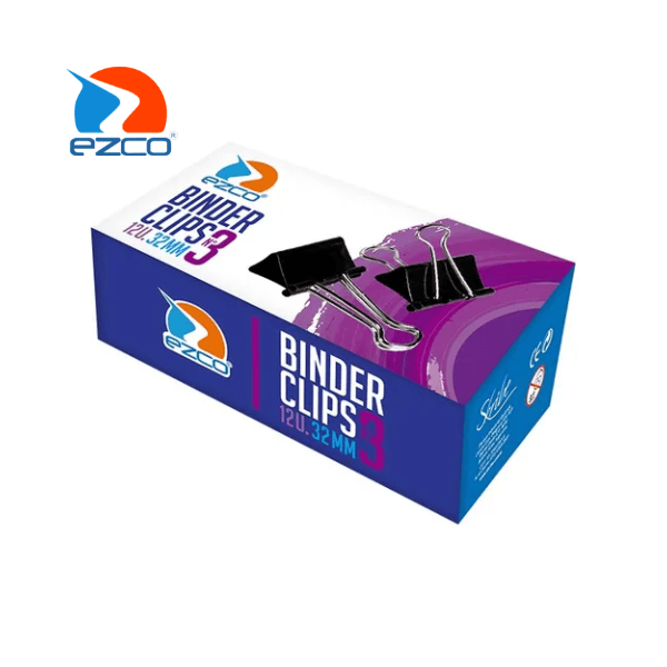 Aprietapapel Doble Clip EZCO Nro 3 Negro – 12un